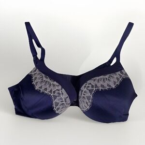 Victoria's Secret‎ Push-Up Bra Womens 34B Purple Stretch Lace Adjustable Straps
